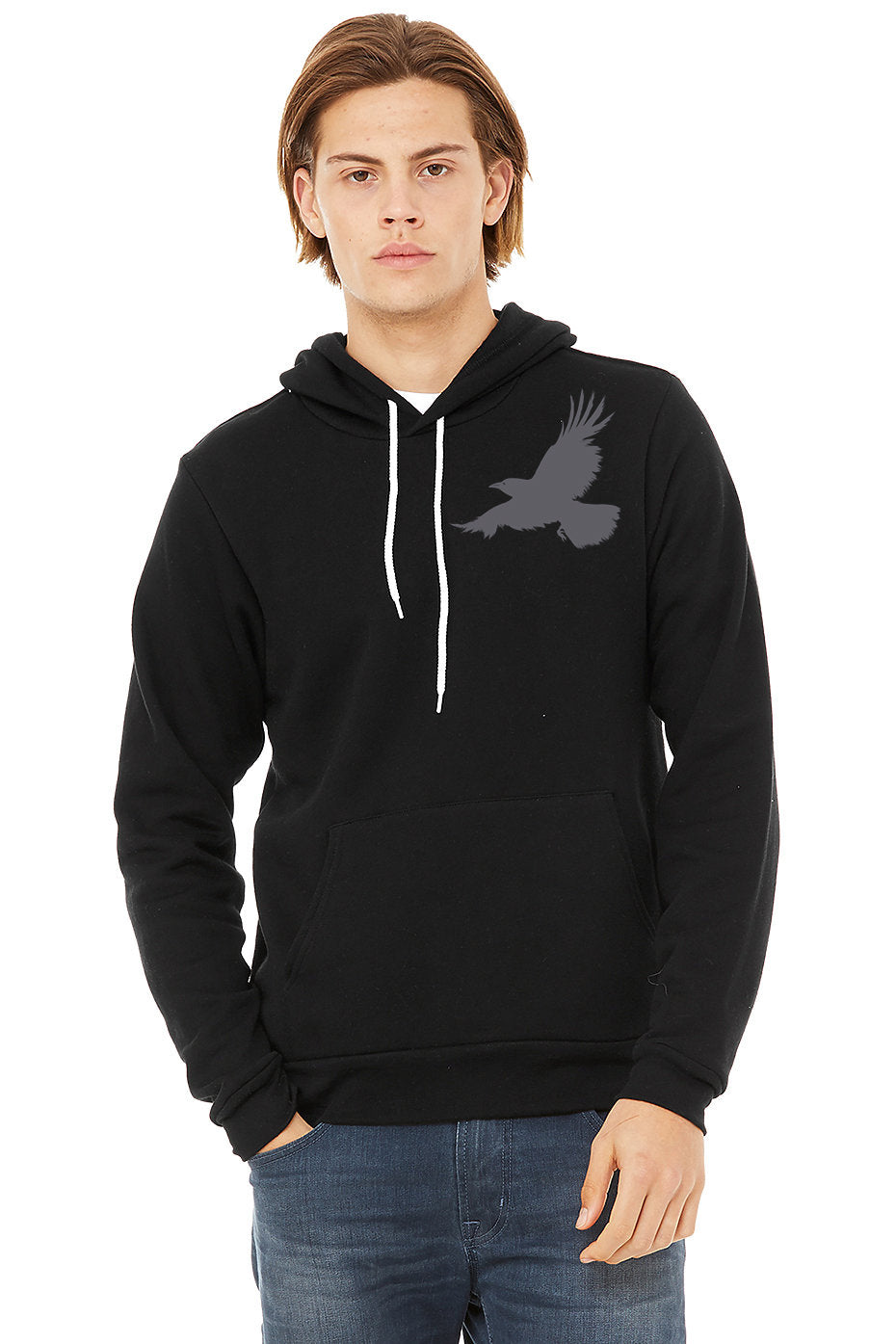 Celestial Raven Ultra Soft Pull Over Hoodie - Unisex Black