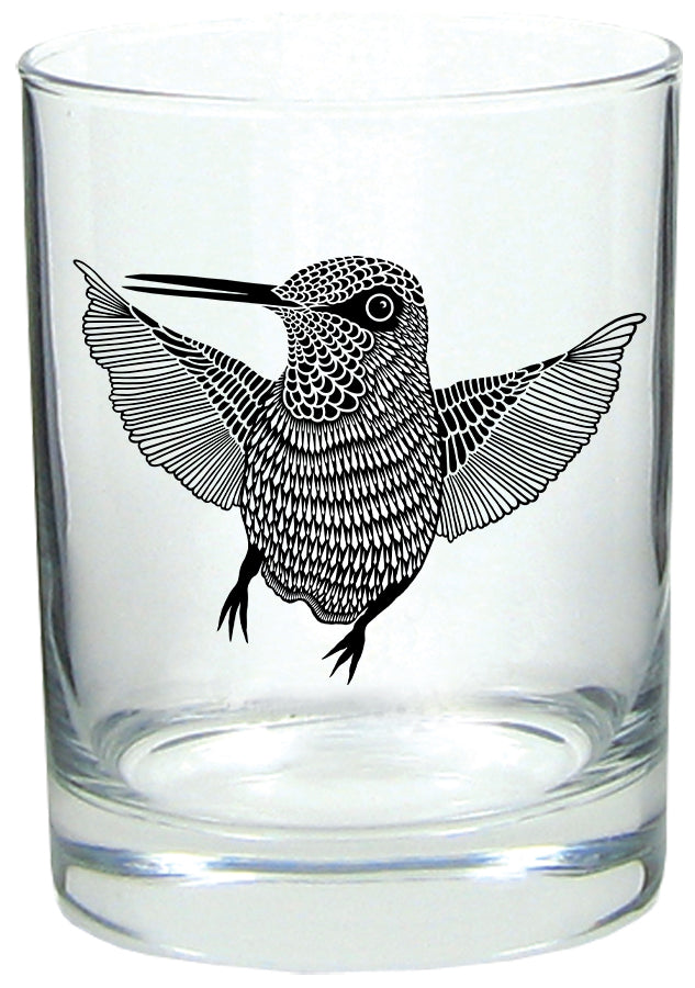 Humming Bird Hello 14oz Tumbler Lowball Rocks Glass