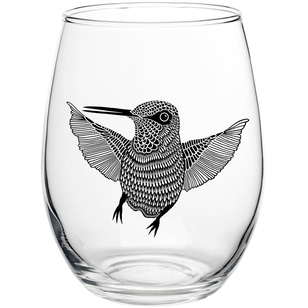 Hummingbird Hello 15oz Stemless Wine Glass