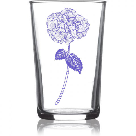 6.75oz Euro Wine Juice Glass Flower Series Color 4 Pack Boxed Set