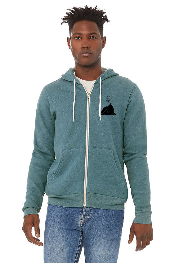 Moon Over Three Graces Ultra Soft Zip Up-Hoodie - Unisex Heather Deep Teal