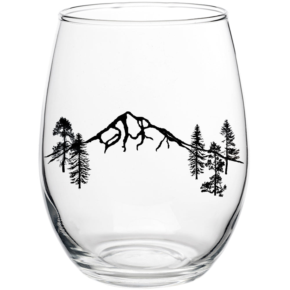 Mountain Forest 15oz Stemless Wine Glass