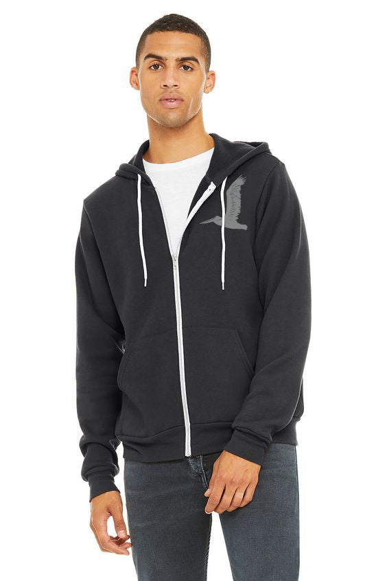 Salty Port Ultra Soft Zip Up Hoodie - Unisex Dark Grey Heather