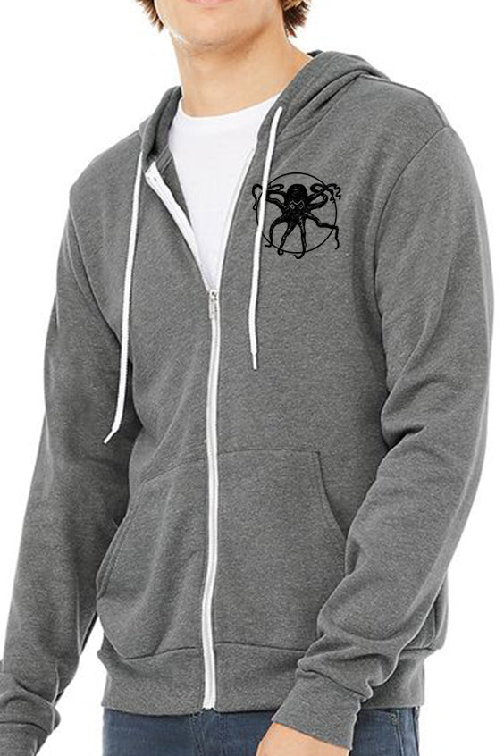 Octopus Kraken Ultra Soft Zip up-Hoodie - Unisex Deep Heather