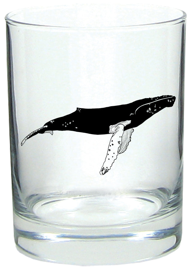 Humpback Whale 14oz Tumbler Lowball Rocks Glass