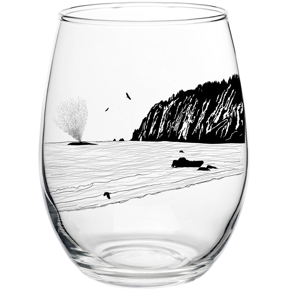 Whale Sighting 15oz Stemless Wine Glass