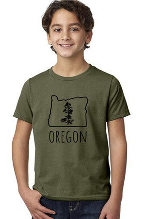 Oregon Pine T-Shirt - Toddler & Youth Olive Triblend