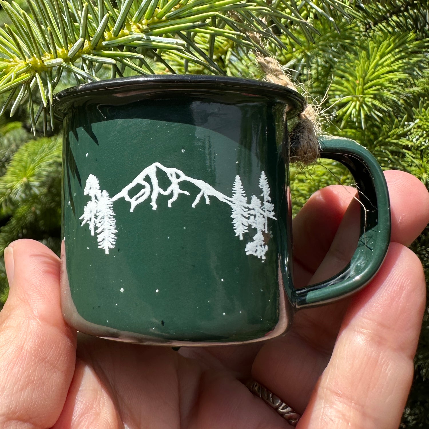 3oz Enameled Mini Mugs for Ornaments or Espresso