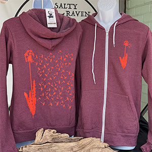 1000 Wishes Ultra Soft Zip up Hoodie - Unisex Heather Maroon