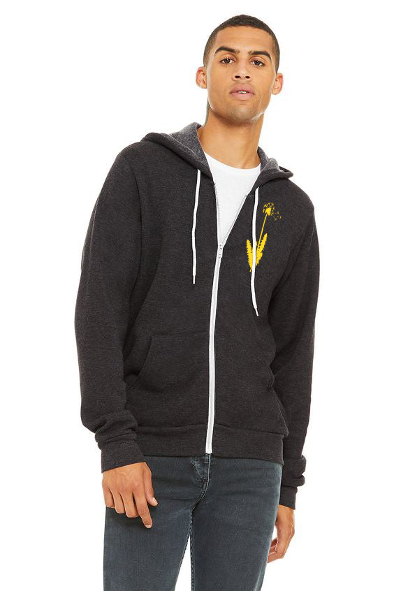 1000 Wishes Ultra Soft Zip Up Hoodie - Unisex Dark Grey Heather