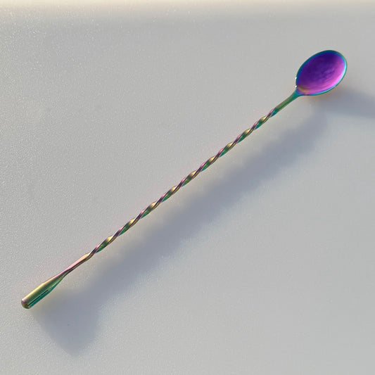 Twisted Cocktail Mixing Spoons - Rainbow, Gold or Silver Finish