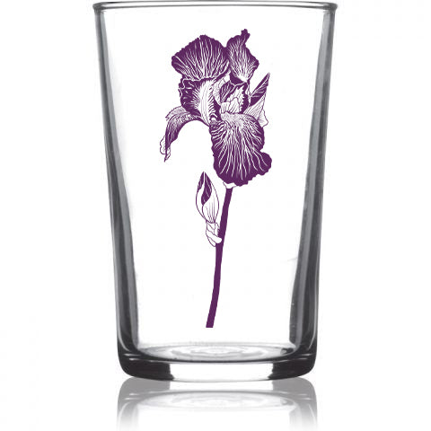 6.75oz Euro Wine Juice Glass Flower Series Color 4 Pack Boxed Set