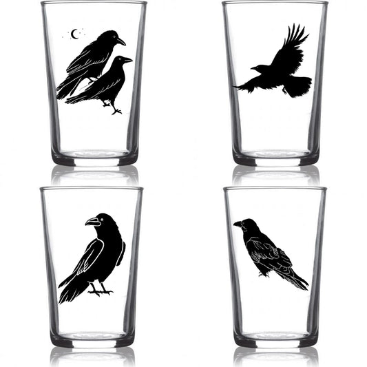 6.75oz Euro Wine Juice Glass "All The Ravens" Series 4 Pack Boxed Set