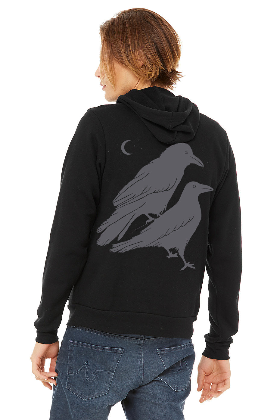 Celestial Raven Ultra Soft Pull Over Hoodie - Unisex Black