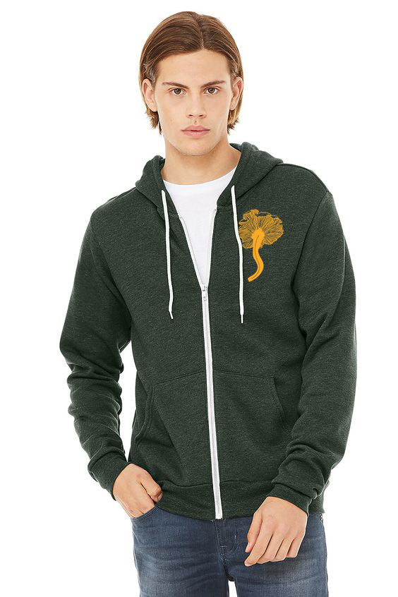 Chanterelle Zip Up Hoodie - Heather Forest
