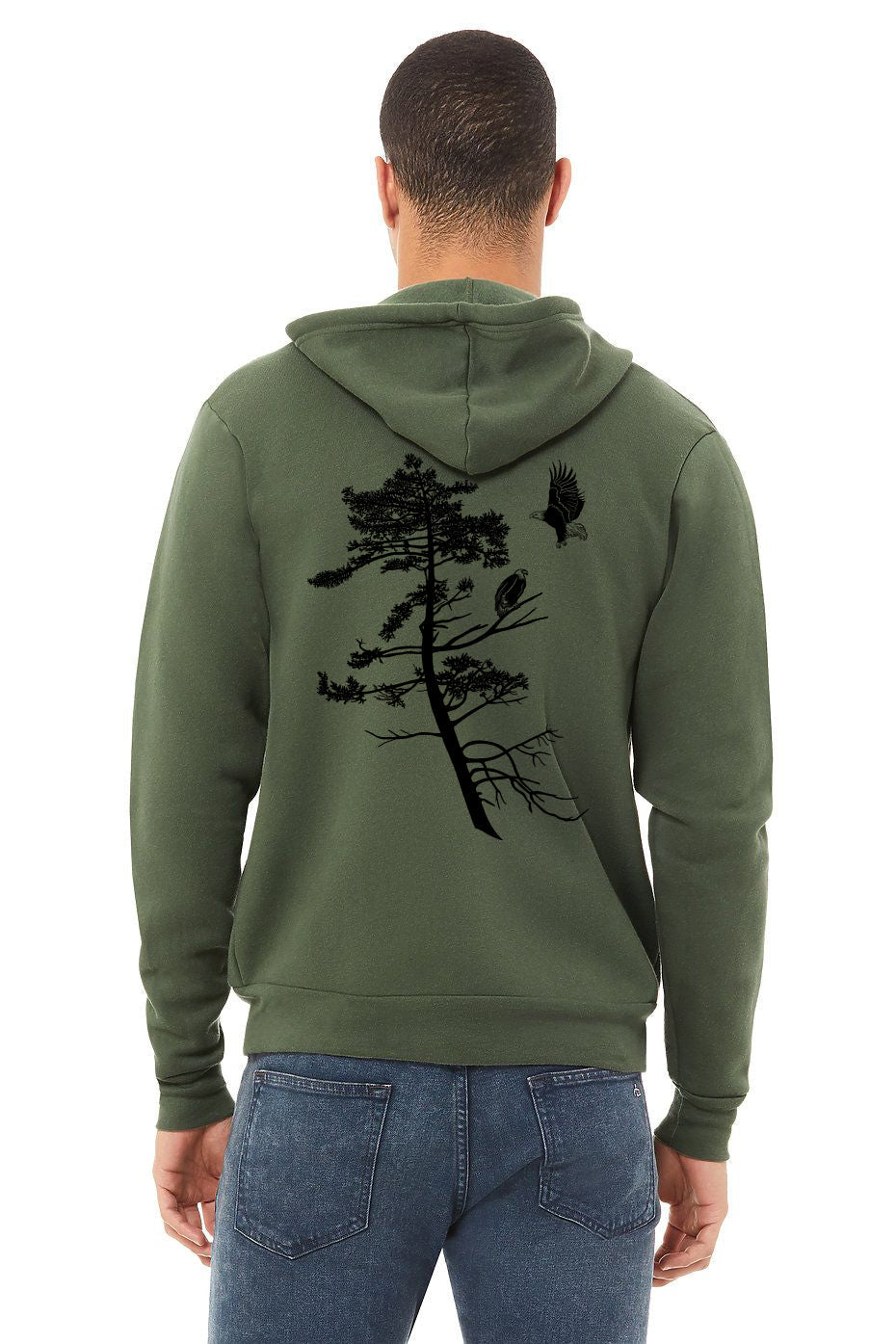 Coastal Eagles Ultra Soft Zip up Hoodie - Unisex Military Green