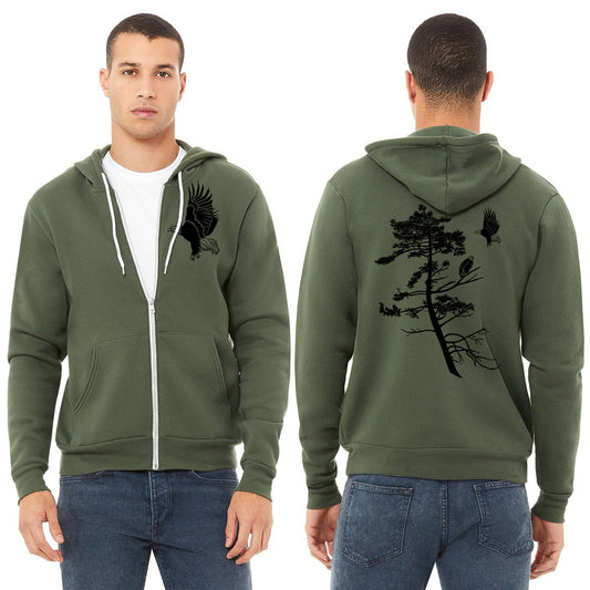 Coastal Eagles Ultra Soft Zip up Hoodie - Unisex Military Green