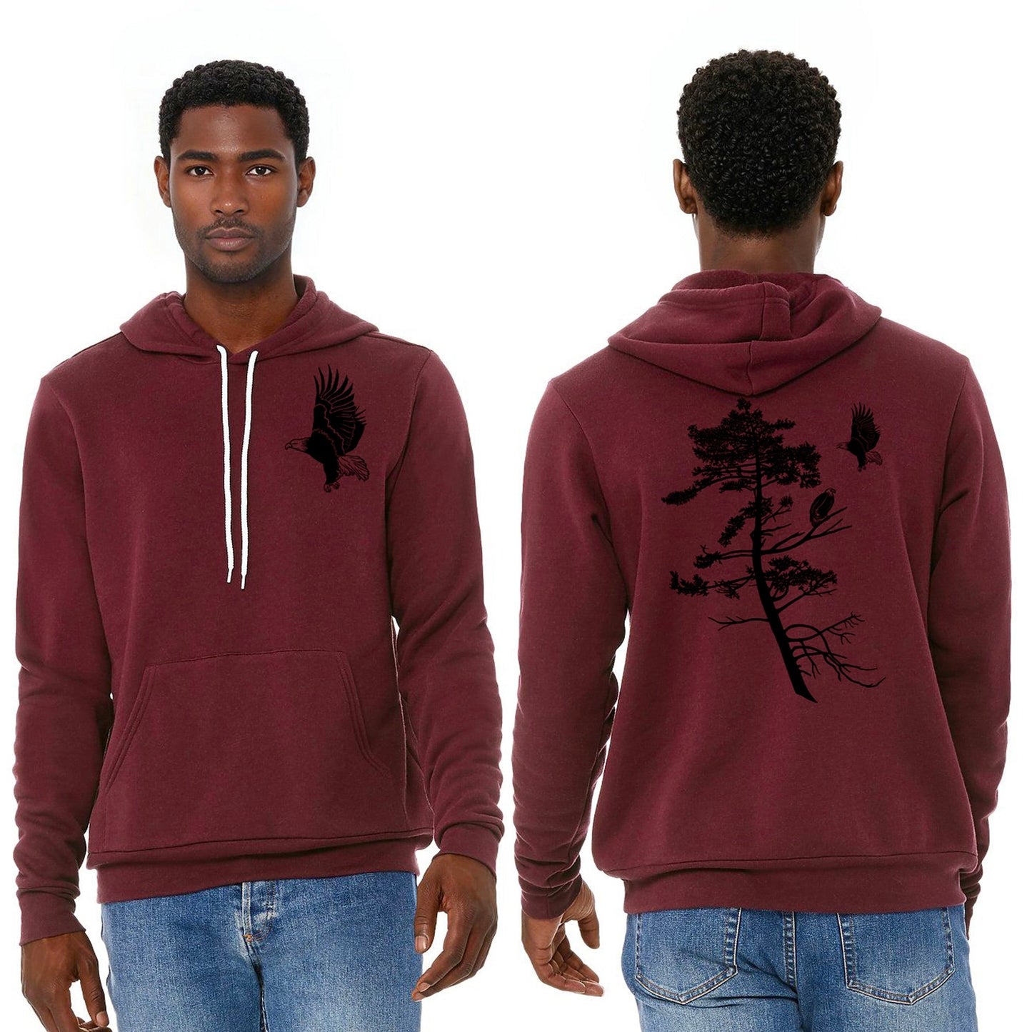 Coastal Eagles -  Pullover Sponge Fleece Hoodie Maroon