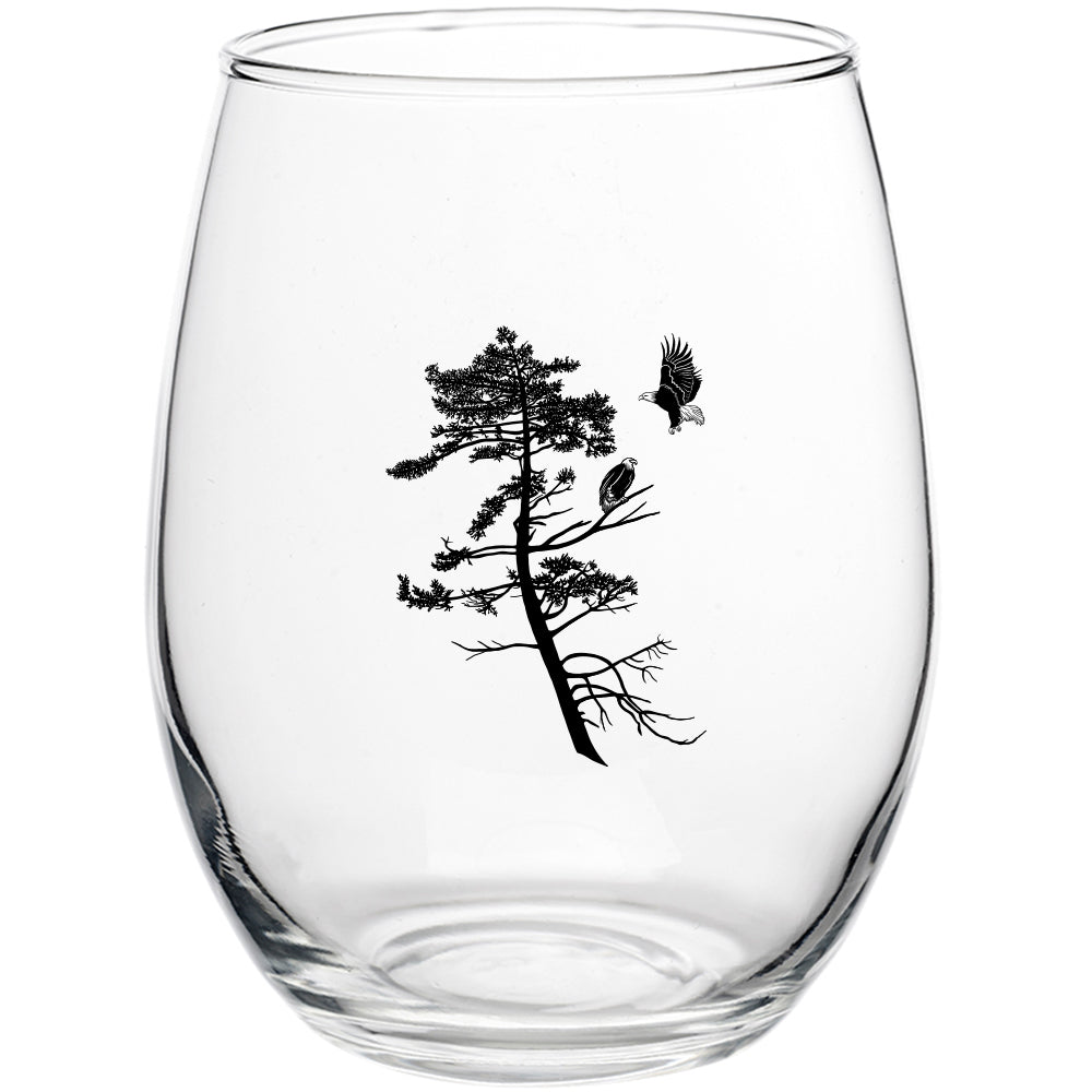 Coastal Eagles 15oz Stemless Wine Glass