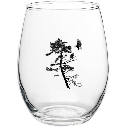 Coastal Eagles 15oz Stemless Wine Glass