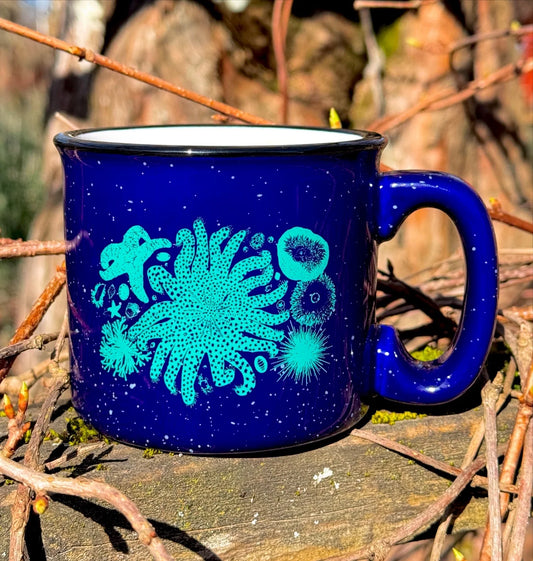 Tide Pool Treasures Cobalt 15oz Ceramic Campfire Mug