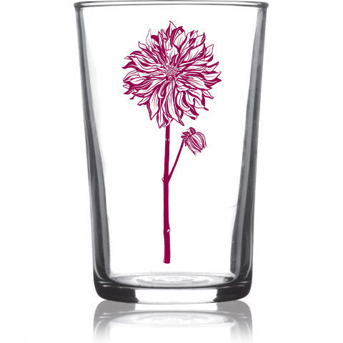 6.75oz Euro Wine Juice Glass Flower Series Color 4 Pack Boxed Set