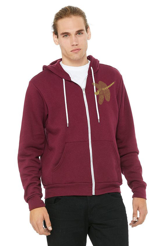 Dragonfly Jewel Ultra Soft BellaCanvas Zip Up Hoodie Maroon