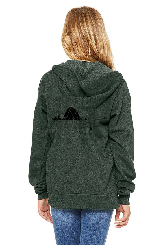 Haystack Humpback Toddler/Youth Zip Hoodie Heather Forest