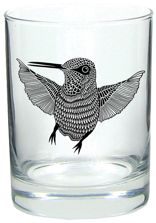 Humming Bird Hello 14oz Tumbler Lowball Rocks Glass