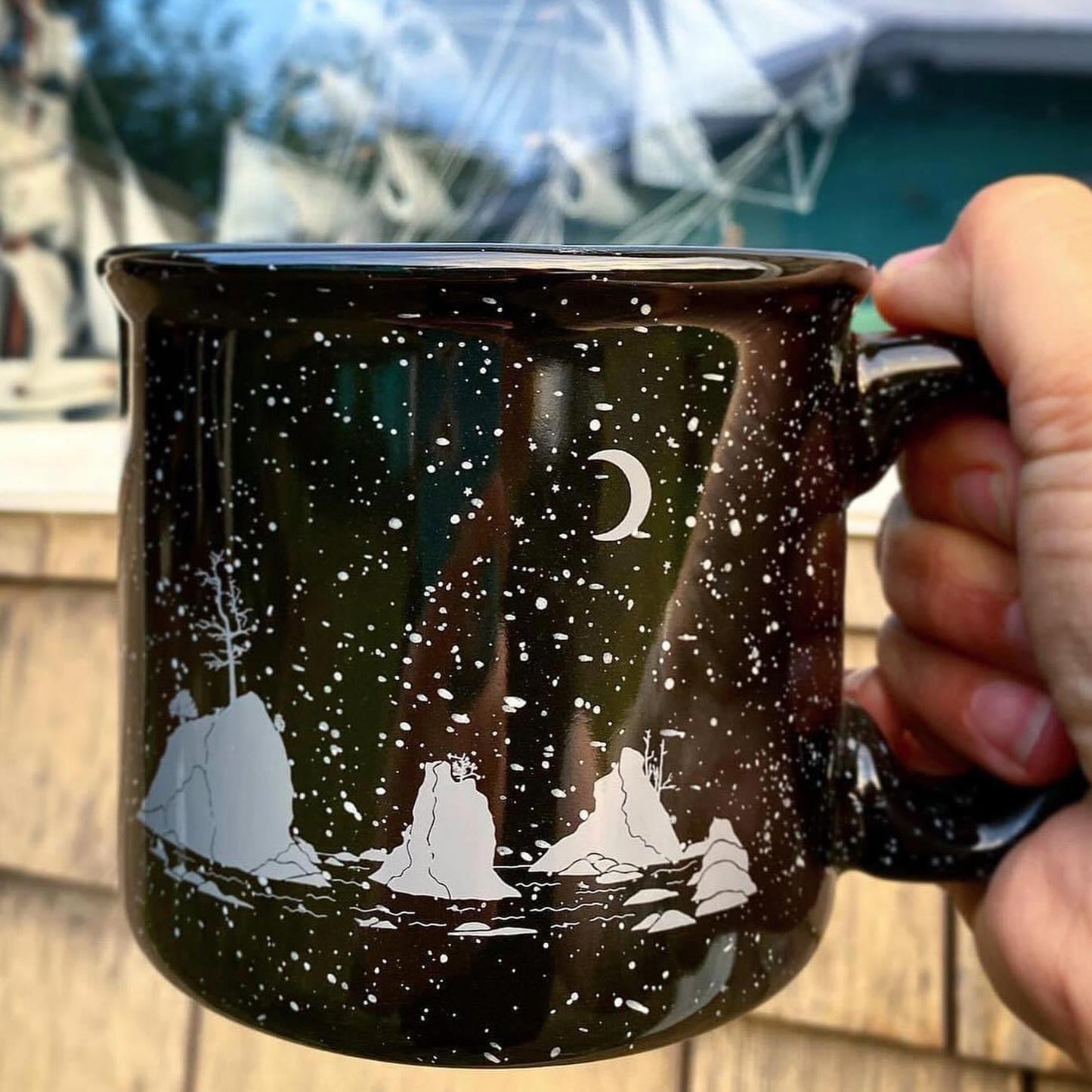 Moon Over Three Graces 15oz Ceramic Campfire Mug
