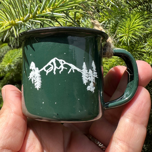 Mt Forest 3oz Mini Enamel Campfire Espresso Mugs “Ornaments”
