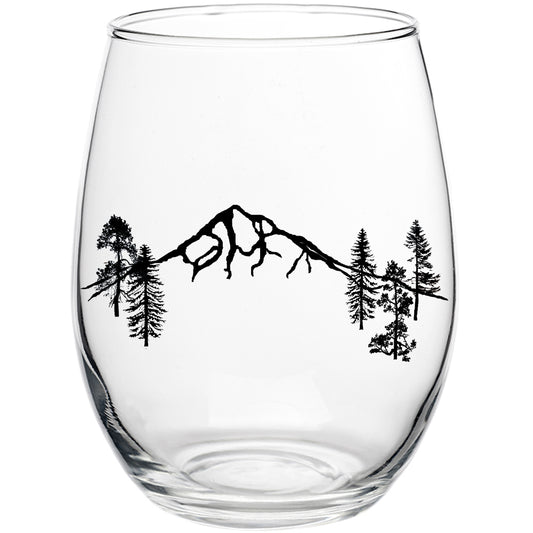 Mountain Forest 15oz Stemless Wine Glass