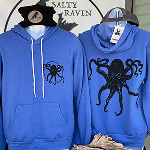 Octopus Kraken Ultra Soft Pull Over Hoodie - Unisex Heather True Royal