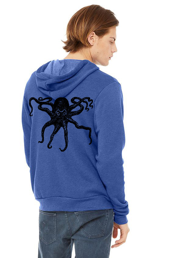 Octopus Kraken Ultra Soft Pull Over Hoodie - Unisex Heather True Royal