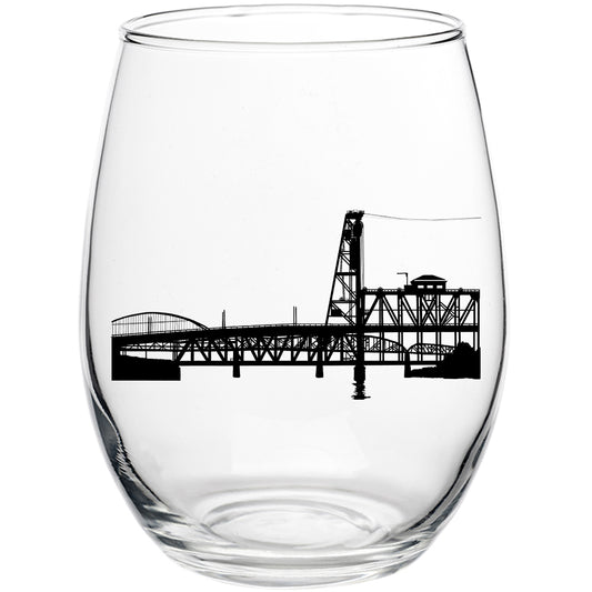Portland Bridges 15oz Stemless Wine Glass