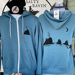 Moon Over Three Graces Ultra Soft Zip Up-Hoodie - Unisex Heather Deep Teal
