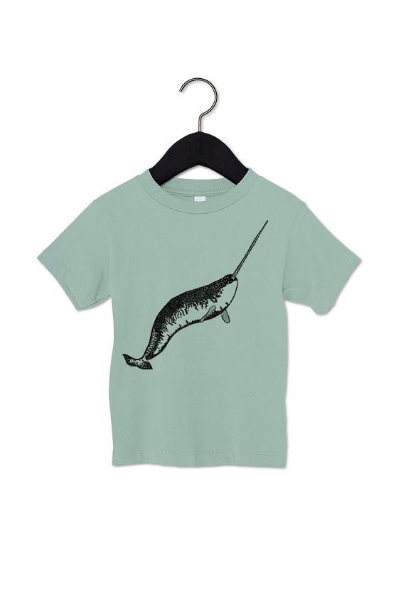 Narwhal T-Shirt - Toddler & Youth Dusty Blue