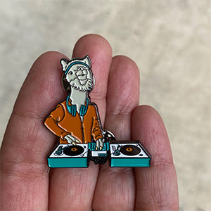 DJ LlamaRama Enamel Lapel Pin