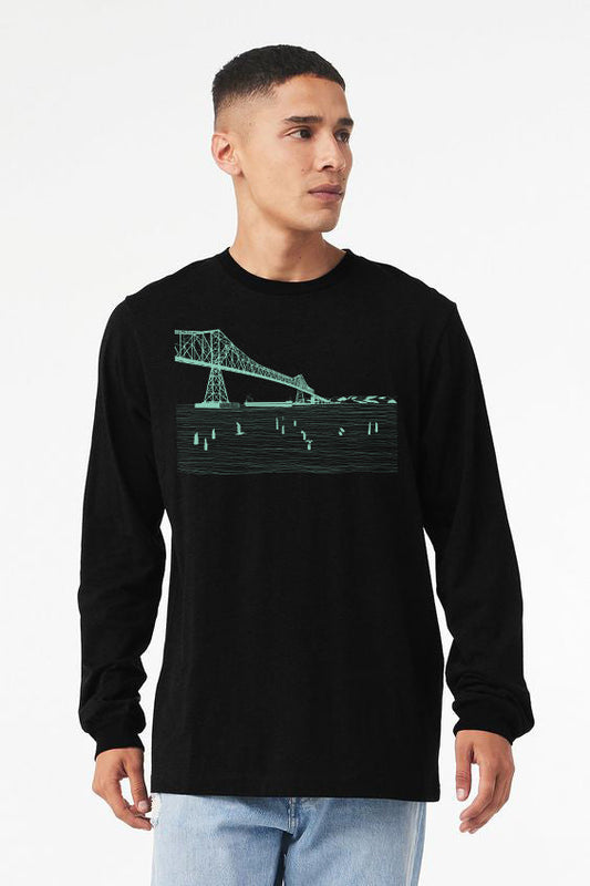 Gateway to the Sea Unisex Long Sleeve T-shirt Black