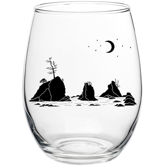 Moon Over Three Graces 15oz Stemless Wine Glass