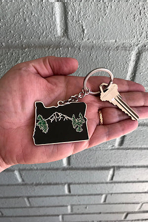 Oregon Map Mt Hood Key Chain
