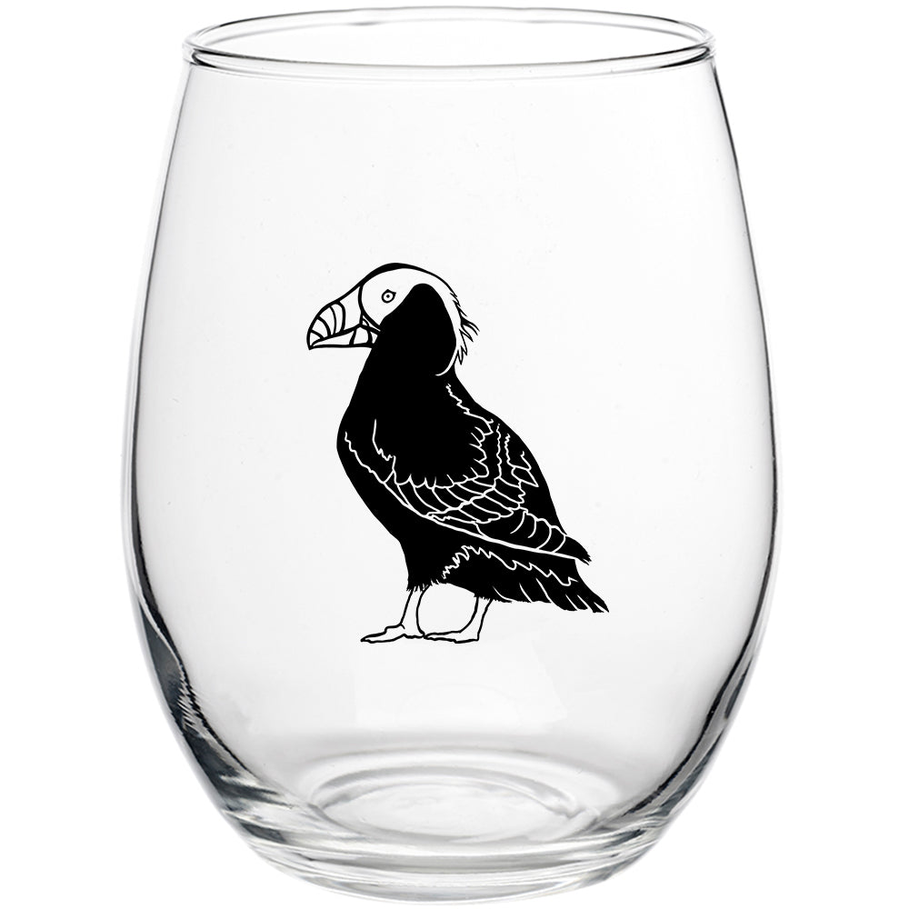 Tufted Puffin 15oz Stemless Wine Glass