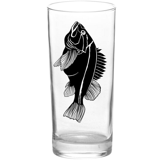 Fish Series Black- Rockfish 15oz Highball Collins Glass