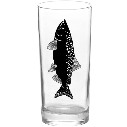Fish Series Black- Salmon 15oz Highball Collins Glass