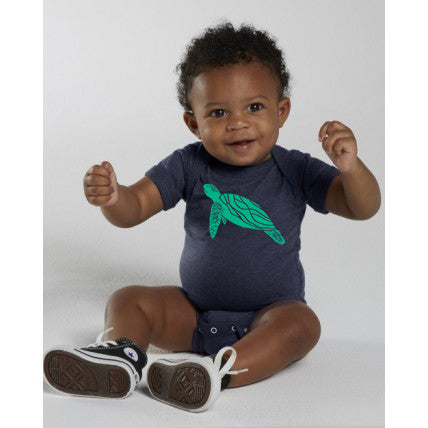 Sea Turtle One Piece - Infant Vintage Navy