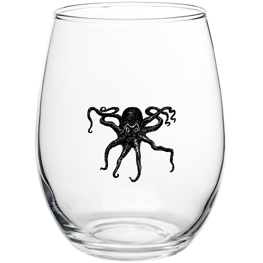 Octopus Kraken 15oz Stemless Wine Glass