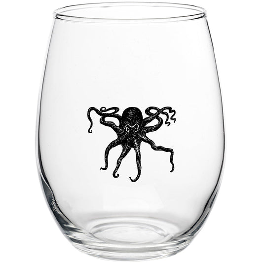 Octopus Kraken 15oz Stemless Wine Glass